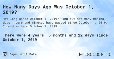how long ago was 2019|How Many Days Since.